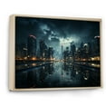 thumbnail image 2 of Designart "Majestic Heights of Skyscrapers II" Architecture Floater Framed Canvas Wall Art, 2 of 7