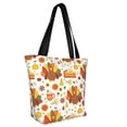 thumbnail image 2 of Fotbe Thanksgiving With Turkey Pattern Beach Tote,Shoulder Handbag,Spacious Tote Bag,Lightweight Travel Bag,Versatile Shopping Bag, 2 of 9