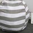 thumbnail image 4 of EeaseCA Large Capacity Spherical Shape Design Plush Toy Storage Bag Child Sofa Cushion with Handle Zipper (Large Size Grey Stripes), 4 of 9