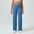 thumbnail image 5 of Duoif Women Straight Leggings Bottoms High Waist Gym Workout Leggings Casual Wide Leg Yoga Pants Womens Bottoms Sky Blue M, 5 of 5