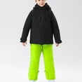 thumbnail image 2 of 4-16 Years Kid's Solid Color Girls Boys Ski Suit Windproof Warm Solid Color Skiing Set Green, 2 of 7