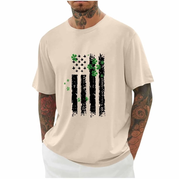 Camisetas de Manga Larga para Hombre Algodón Impresión Cuello Redondo Blusas de Moda Casual