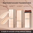 thumbnail image 3 of Luminous Dual-Ended Concealer Foundation Stick, Korean Foundation Stick 3 in 1 with Brush, Lightweight, Brightens, Long-Lasting for All Skin Types (#01Bright White), 3 of 6