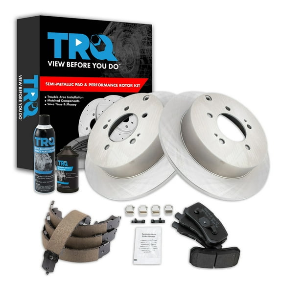 TRQ Rear Brake Pad & Rotor Kit BKA38660 Fits Select 2008-2011 Mitsubishi Outlander