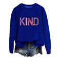 thumbnail image 5 of BODOAO Women's Graphic Sweatshirt Be Kind Crewneck Long Sleeve Pullover Oversized Loose Fit Casual Positive Quote Fall Winter Top for Women Inspirational Fashion Wear Blue 3XL, 5 of 5