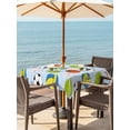 thumbnail image 3 of Outdoor Tablecloths with Umbrella Hole & Zipper, Blue Balls 60x60 Inch Square Tablecloths, Baseball Tennis Basketball Football Waterproof Table Cloth, Patio/Pool/Picnic Table Covers, 3 of 8