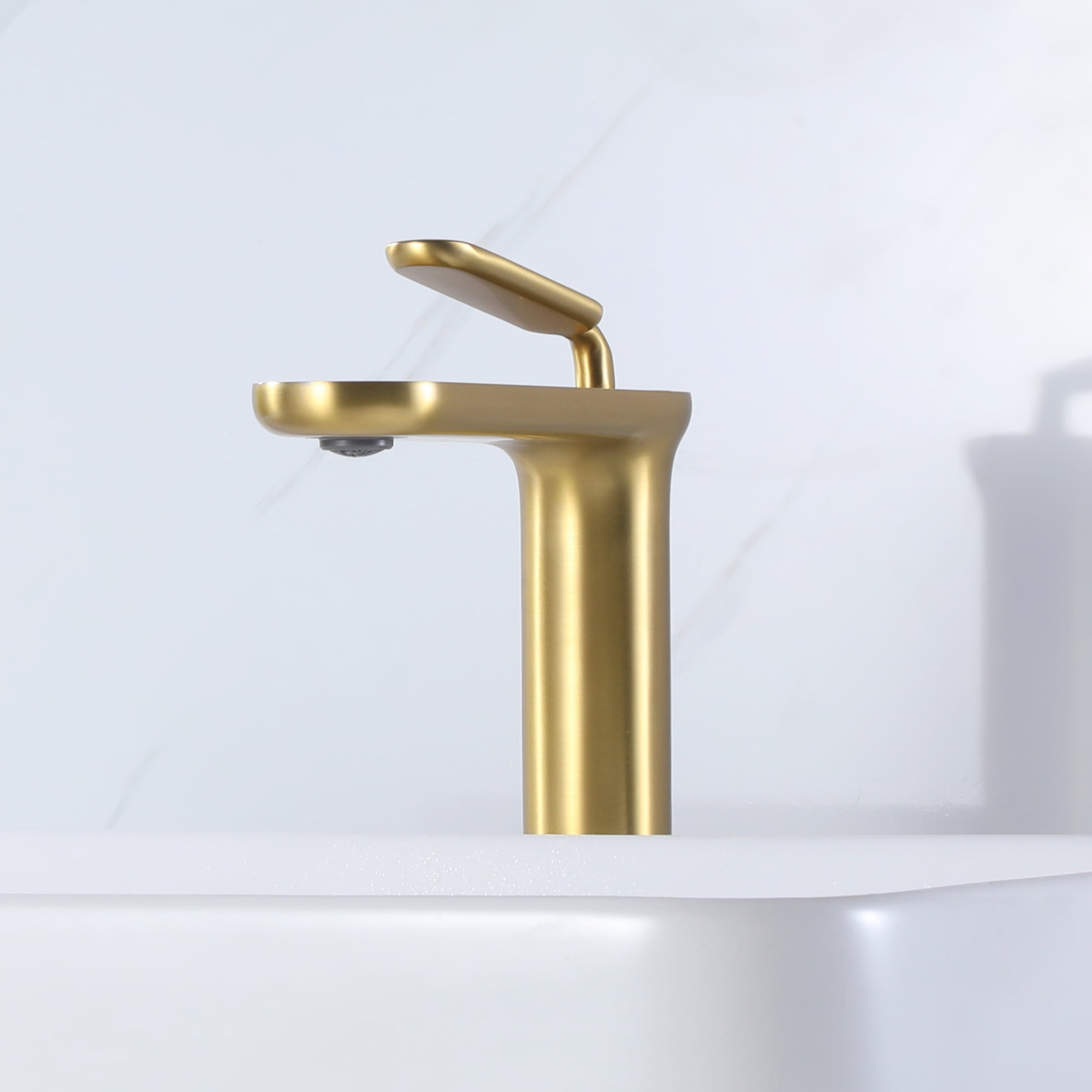 High Arc Bathroom Sink Faucet, Solid Brass Single Lever Bathroom Basin Faucet
