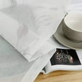 thumbnail image 5 of Coolmee 2 Panels Sheer Window Curtains, White Leaves Embroidered Window Curtains Faux Linen Textured Solid Grommet Voile Drapes for Living Room, 5 of 7