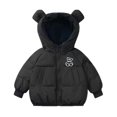 thumbnail image 2 of Godderr Boys Girls Bear Hooded Down Coat for Toddler Baby Winter Coat Kids Puffer Warm Outwear for 1-9Y, 2 of 5