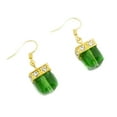 thumbnail image 2 of Naierhg Fashion Women Faux Gemstone Rhinestone Square Dangle Drop Hook Earrings Jewelry Green, 2 of 4