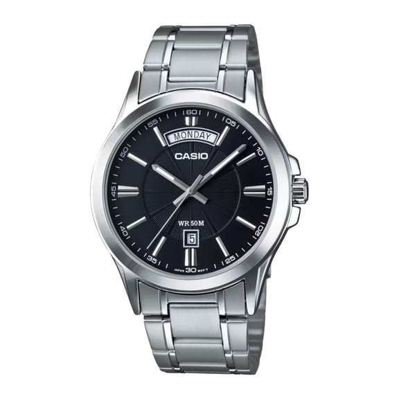 Casio Men's Black Dial Analog Watch Stainless Steel Bracelet - MTP-1381D-1AVDF