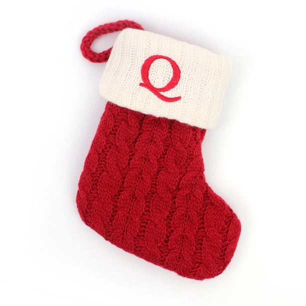 Calcetines navideños con colgante para árbol de Navidad, calcetín duradero de alta capacidad, color rojo y blanco, 2022