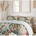 thumbnail image 3 of Ambesonne Leopard Print Duvet Cover Set, Wild Springtime Bloom, Queen, Blush Pale Brown Blue, 3 of 6