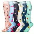 thumbnail image 5 of 6 Pairs Graduated Compression Socks For Women And Men-Best Support For Running,Athletic, Travel, 5 of 7