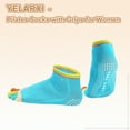 thumbnail image 3 of Calcetines de Yoga Uxcell, Antideslizantes de Cinco Dedos de Algodón para Hombres y Mujeres, 2 Pares Colorido-Azul, 3 of 7