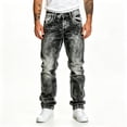 thumbnail image 2 of Mens Straight Leg Jeans Casual Distressed Denim Pants for Spring and Fall Loose Fit Long Trousers with Pocket Design, 2 of 6