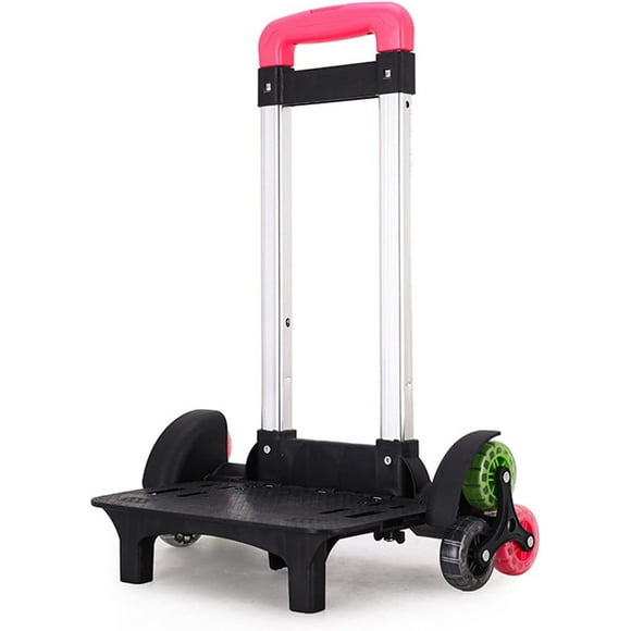 Backpack Trolley Foldable Cart 6 Wheels Rolling-Luggage Carts Aluminium Alloy Luggage Hand Cart for School Bags
