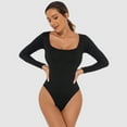 thumbnail image 5 of Eternatastic Women's Crew Neck Long Sleeve Bodysuit T Shirts Basic Tops Body Suit, 5 of 7
