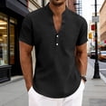 thumbnail image 2 of XAOFW Men's Summer Shirts Casual Short Sleeve Breathable Button Down Shirt Relaxed Fit Placket Shirts For Outdoor And Daily Wear Trendy Tops L, 2 of 9