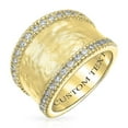 thumbnail image 5 of Bling Jewelry Womens Modern  Cocktail Statement Ring with CZ Accents 14K Gold Plated Brass, 5 of 7