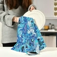 thumbnail image 6 of Coolnut 1 Pack Blue Painting Kitchen Towels, Soft Highly Absorbent Dish Towels Reusable Tea Towels Set, 28"x 18", 6 of 6