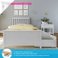 thumbnail image 2 of Max & Lily Twin Bed Frame with Storage Drawer, Solid Wood Platform Bed for Kids, White, 2 of 11