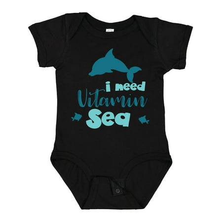 

Inktastic I Need Vitamin Sea Dolphin Fish Sea Vacation Gift Baby Boy or Baby Girl Bodysuit