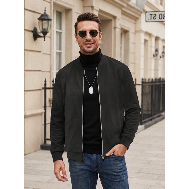GIRUNS Men's Casual Varsity Bomber Jacket photo 4