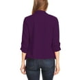 thumbnail image 3 of Women's Casual Office Wear Open Draped Front 3/4 Sleeves Basic Solid Blazer Jacket S-3XL, 3 of 3