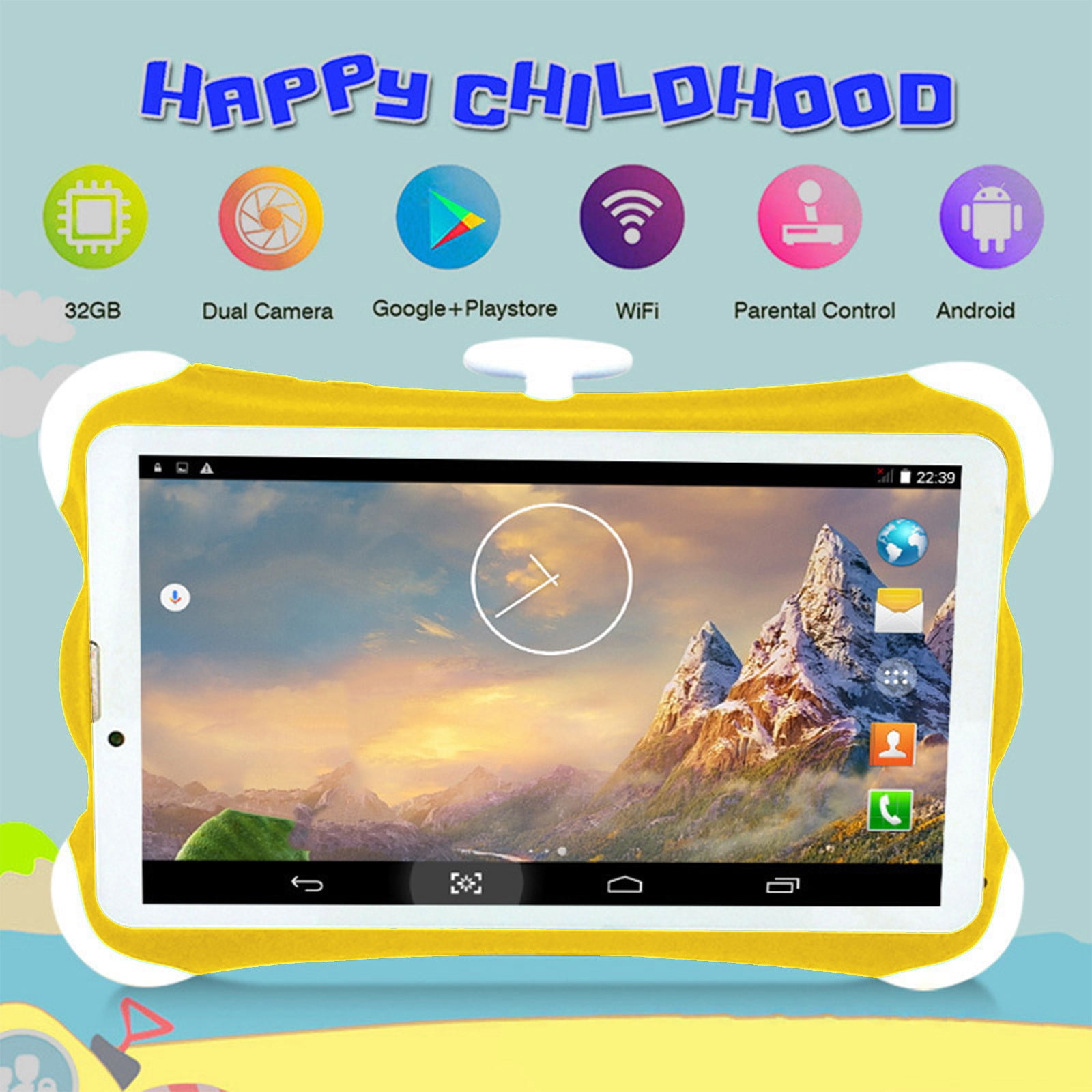 Skegnu 7-inch Children's Tablet Computer Android Tablets Children's Early Education Learning Machine Parent-child Gift Machine Christmas Gift Support For SIM Card Call Gifts for Family 50% Off Clear!