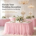 thumbnail image 5 of Artrylin 6ft Long Pink Tulle Table Skirt for Rectangle Round Tables 3-Layer Ruffle Desk Teacher Skirt for Princess Girls Birthday Party Cake Dessert Classroom Dorm Decor, 5 of 5