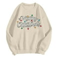 thumbnail image 6 of TTUHYWXI Women's Merry Christmas Oversized Pullover Sweatshirt With Lights - Holiday Xmas Sweater Top (Beige, XL), 6 of 6