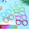 thumbnail image 6 of 8 Pieces Silly Straw Glasses Crazy Fun Loop Straws Novelty Drinking Eyeglasses for Annual Meeting Fun Parties Birthday Assorted Colors, 6 of 7