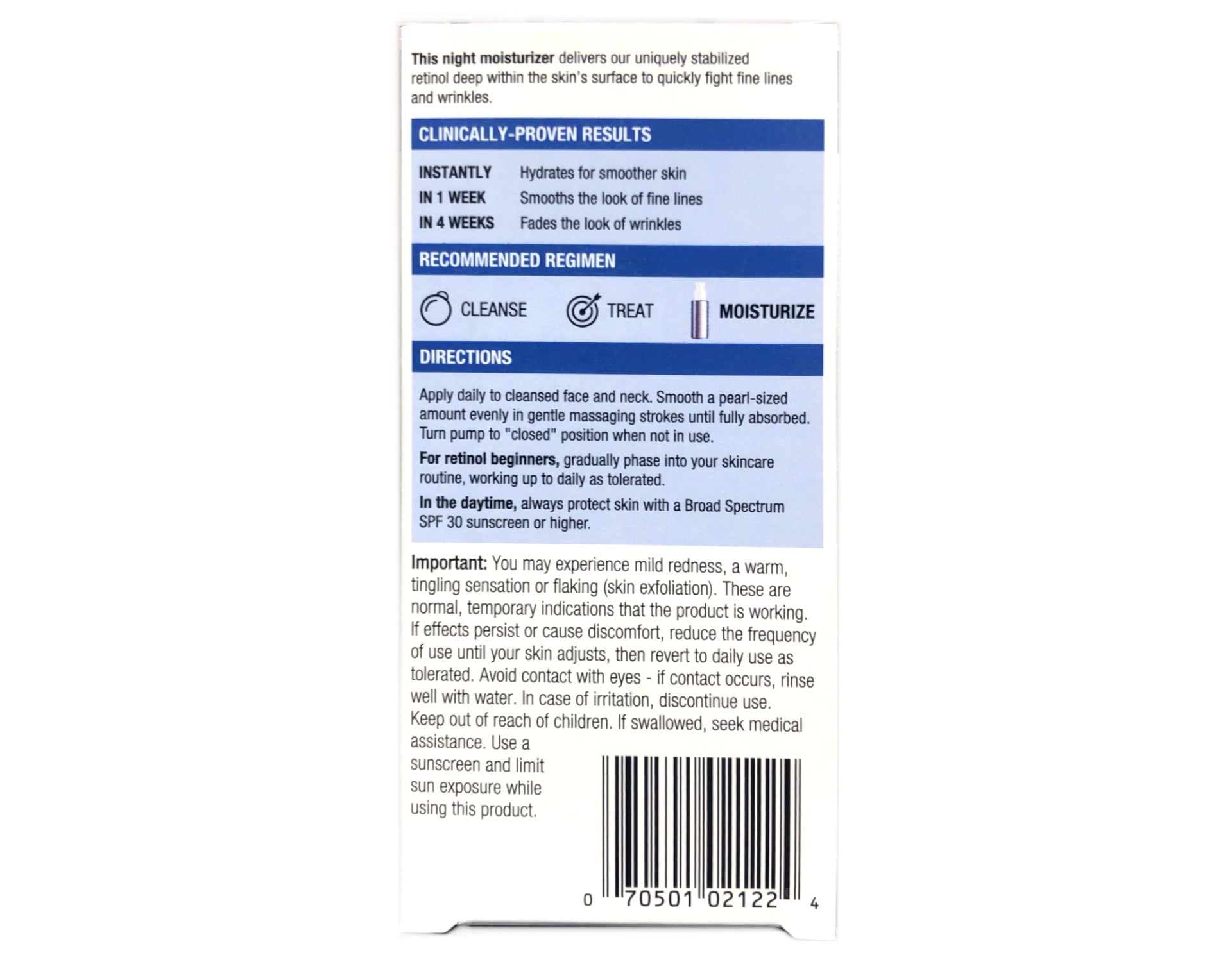 Neutrogena Rapid Wrinkle Repair Anti-Wrinkle Night Accelerated Retinol SA Facial Moisturizer, 1 fl. Oz (Pack of 3)