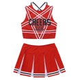 thumbnail image 6 of Sxiwei Womens Cheerleading Costume Dress Crop Top with Mini Pleated Skirt Cheer Leader Outfits Red L, 6 of 7