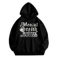 thumbnail image 4 of Women's Letter Graphic Print Pullover Hoodie Sweatshirt, Cozy Winter Warm Hooded Sweatshirt, Casual Soft Everyday Wear Hoodie Sweatshirt, 4 of 5