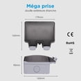 thumbnail image 2 of Waterproof Socket Double Outdoor Electrical Outlet Ip66 Waterproof Wall Socket 16a, 2 of 5
