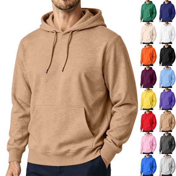 Zorvxlyn Mens Flannel Hoodie Dropp Shoulder Oversized Hooded Sweatshirts for Men Winter Flannel Streetwear Pullover Sweatshirts for Men with Pocket Pink XL