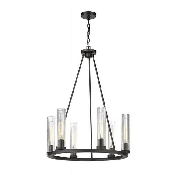 6 Light Chandelier In Transitional Style-36 Inches Tall And 26 Inches Wide-Bronze Finish    -Traditional Installation Z-Lite 3031-6Brz