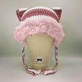 thumbnail image 4 of Beanies Cat Beanie Y2k Beanie Goth Knit Hat Grunge Crochet Hats for Women y2k Accessories,One Size, 4 of 4