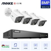 ANNKE 4K Ultra HD 8CH DVR Security Camera System with 4PCS Full Color Night Vision Home Outdoor Indoor CCTV Surveillance Kit with 0T Hard Drive
