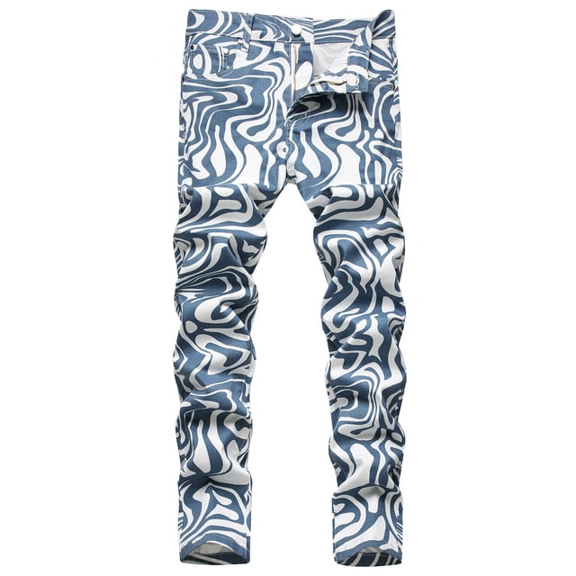 TIMIFIS Jean pour Homme Classique Coupe Régulière Jean en Coton Jeans Tendance Mode Micro Extensible Coupe Ajustée à Cordon Élastique Petit Jean à Jambe Droite - Bleu Pâle Automne