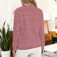 thumbnail image 2 of Yievot Women's Sherpa Lined Sweatshirts Oversized Fleece Thermal Pullover Casual Striped Crewneck Sweatshirt Winter Warm Tops, 2 of 4