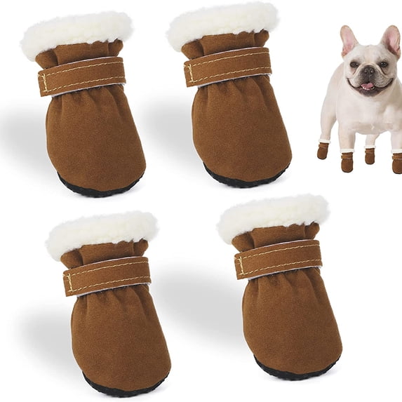 Winter Pet Warm Shoes, 1 Set Anti Slip Dog Shoes, Dog Pet Snow Booties for Dogs Outdoor Walking Running (Pink S)