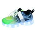 thumbnail image 5 of Mesh Tennis Shoes for Boy Girl Kids Light up Shoes Color Block Strappy Sneakers Breathable Soft Footbed Comfortable Walking Shoes Green 9.5 Toddler, 5 of 5