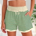 thumbnail image 2 of Womens Loose Striped Shorts Summer Casual Beach Shorts Comfortable Elastic Waist, 2 of 4