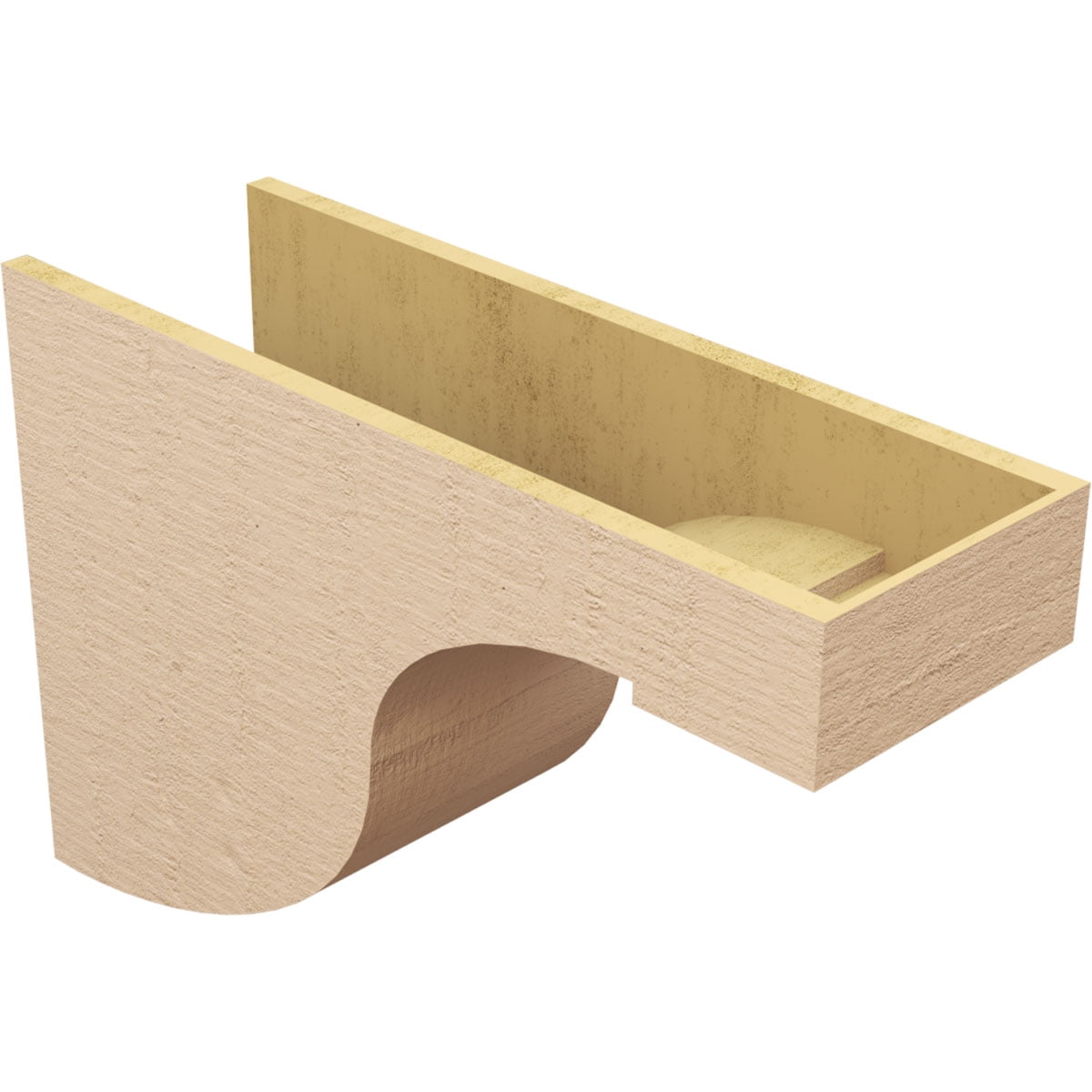 11"W x 33"D x 22"H Classic Del Monte Rough Cedar Woodgrain TimberThane Corbel, Primed Tan