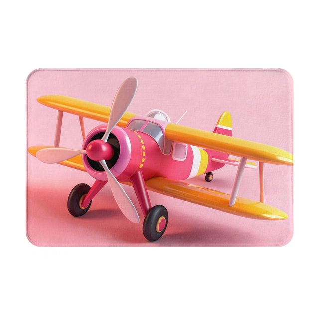 Cauagu Colorful Cartoon Biplane Print Front Door Mat for Indoor Entrance 16x24 Inche,Absorbent Doormat Washable Carpet for Bathroom/Garage/Kitchen/Entry/Back