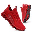 thumbnail image 3 of Men's Breathable Knit Blade-Sole Sneakers, Lightweight Lace-Up Athletic Shoes with Shock Absorption for Running, Gym, and Casual Streetwear, 3 of 10