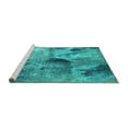 thumbnail image 2 of Ahgly Company Machine Washable Indoor Rectangle Oriental Turquoise Blue Industrial Area Rugs, 8' x 12', 2 of 4